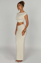 Yazmin Maxi Skirt - Cream Skirt Babyboo Fashion Premium Exclusive Design