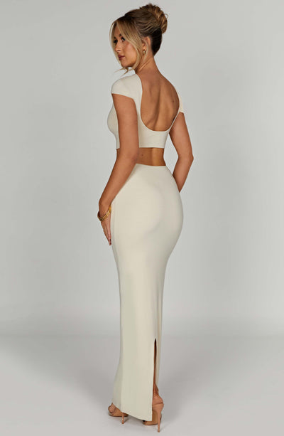 Yazmin Maxi Skirt - Cream Skirt Babyboo Fashion Premium Exclusive Design