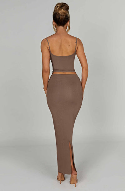 Yazmin Maxi Skirt - Mocha Skirt Babyboo Fashion Premium Exclusive Design