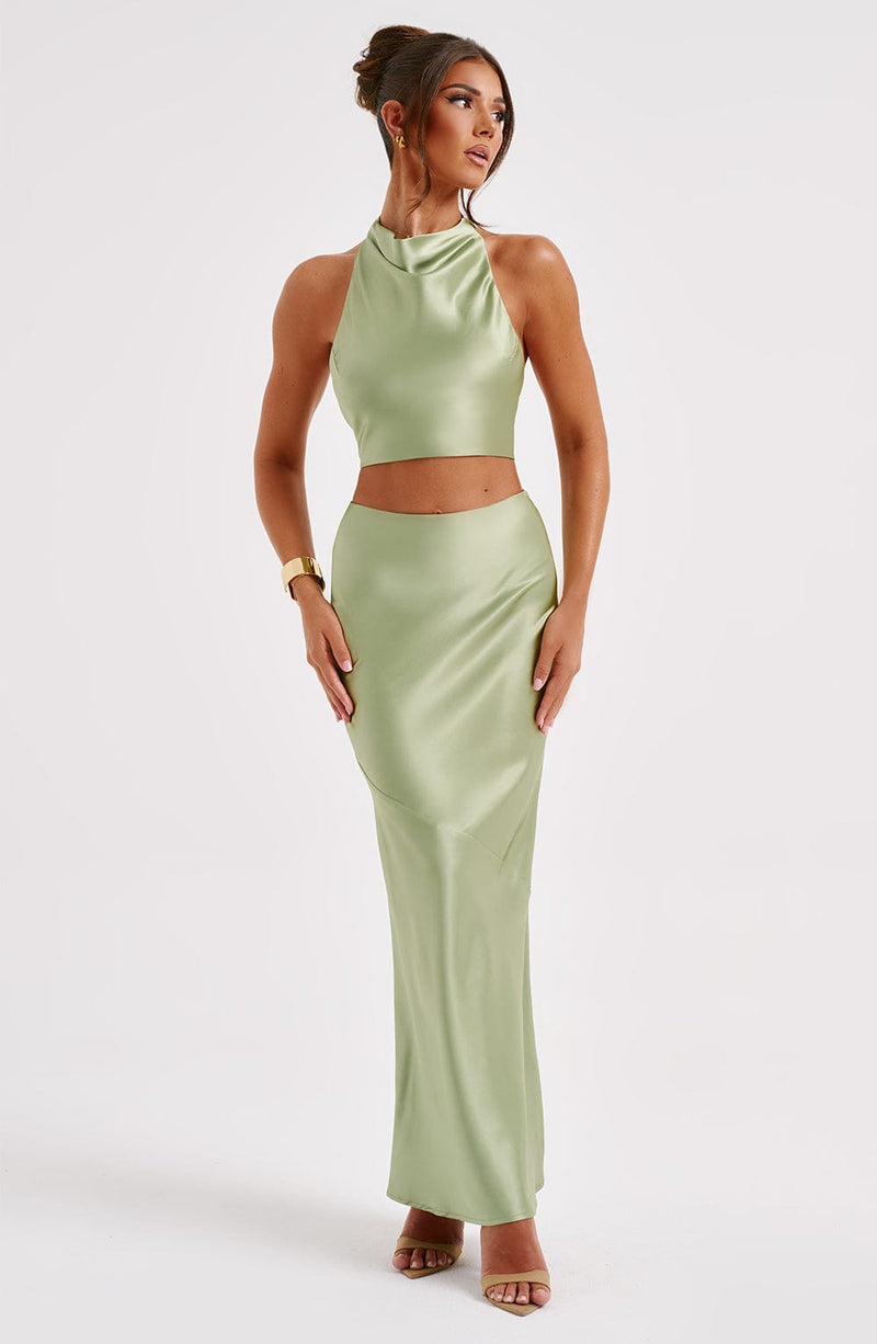 Baby green maxi skirt best sale