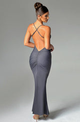 Zelda Maxi Dress - Charcoal Dress Babyboo Fashion Premium Exclusive Design