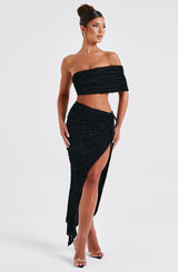 Zina Midi Skirt - Black Skirt Babyboo Fashion Premium Exclusive Design