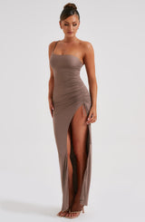 Zuri Maxi Dress - Chocolate Dress Babyboo Fashion Premium Exclusive Design