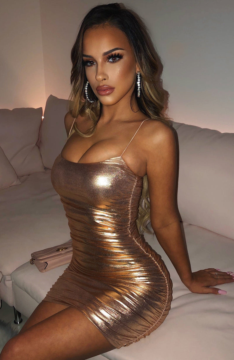 Rose gold shop tight short dress